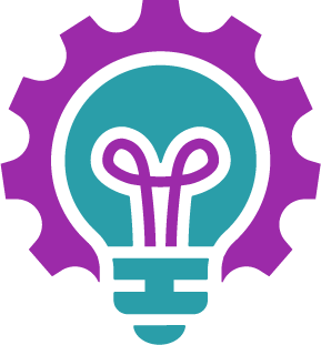 graphic of a lightbulb in front of a gear